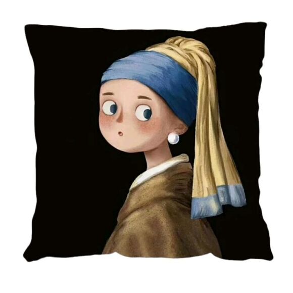 Girl With the Pearl Earring Pillow Cover - Picture 4 of 5